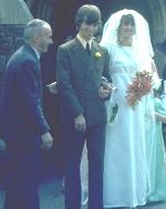 Mike and Rita with the late Fred Manning on their wedding day at St. John's, Fishponds.